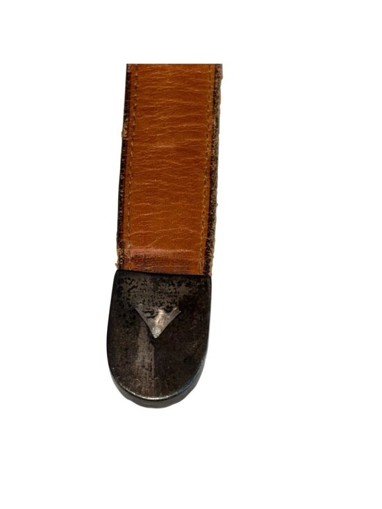 Vintage Falconhead Brown Leather Silver Belt Sz 34 Original Embossed Snakeskin main image 4